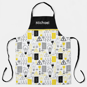 Delantal Apron eléctrico amarillo personalizado