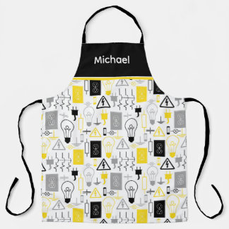 Delantal Apron eléctrico amarillo personalizado