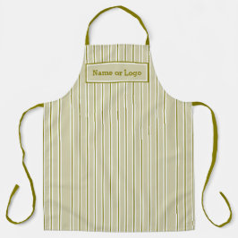Delantal Apron elegante de rayas blancas verdes