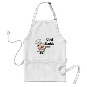 Delantal Apron estándar con chef y cita "Papi chef"