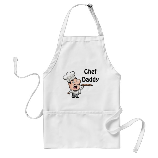Delantal Apron estándar con chef y cita "Papi chef" (Frente)