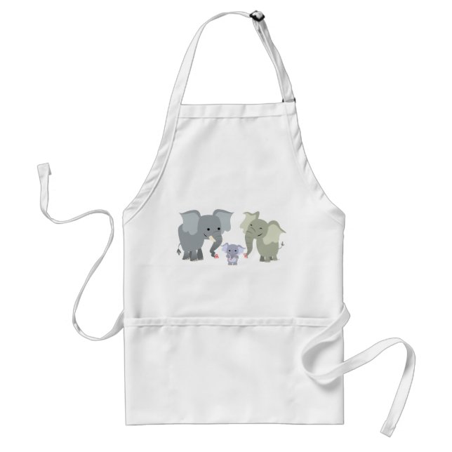 Delantal Apron familiar de elefante Personalizado lindo (Frente)