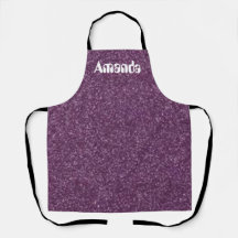 Apron Faux Purple Purpurina Impresión de todo sobr