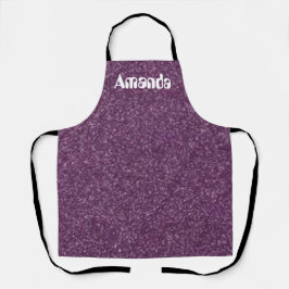 Delantal Apron Faux Purple Purpurina Impresión de todo sobr