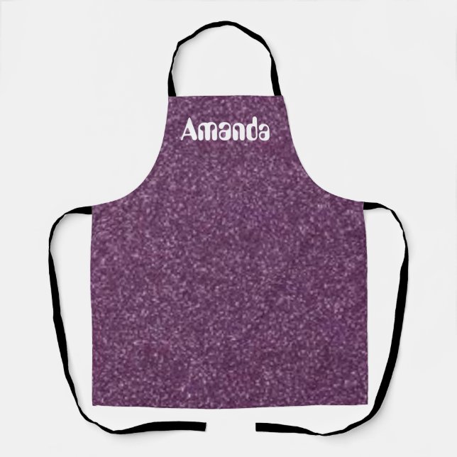 Delantal Apron Faux Purple Purpurina Impresión de todo sobr (Anverso)