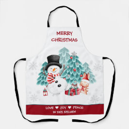 Delantal Apron: Feliz Navidad de nieve