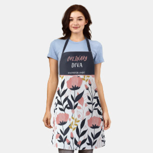 Delantal Aprón femenino de verano floral personalizado