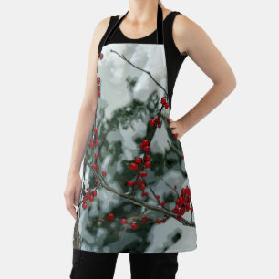 Delantal Apron feriado de Navidades de Red Winter Berries