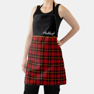 Delantal Apron Festividad Red Black Tartan Plaid