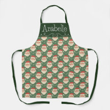 Apron festivo de Santa Claus en rojo y verde