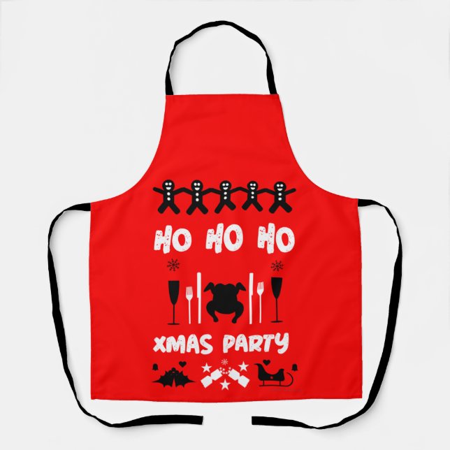 Delantal Apron fiesta de oficina de Navidad feo (Anverso)