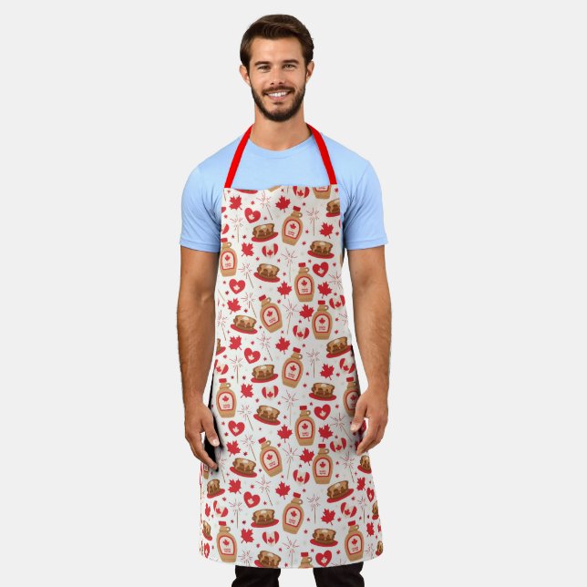 Delantal Apron, Fiesta del Día de Canadá (Gastado)