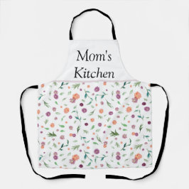 Delantal Apron floral acuarela personalizado | Regalo perfe