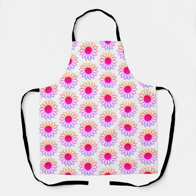 Delantal Apron floral amarillo rosa brillante (Anverso)