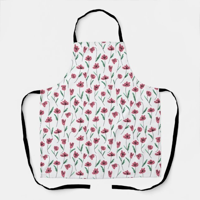 Delantal Apron floral caprichoso - Chef florido y escrupulo (Anverso)