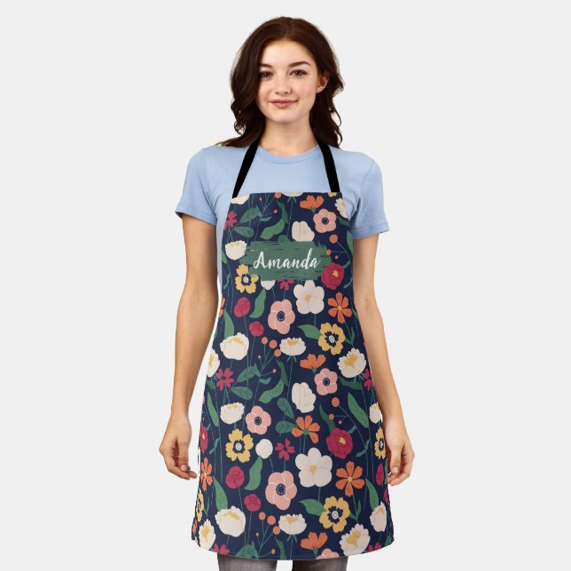 Delantal Apron floral, cocina, horneado, cocina, chef Apron (Gastado)