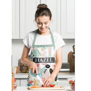 Delantal Apron floral con patrón personalizado