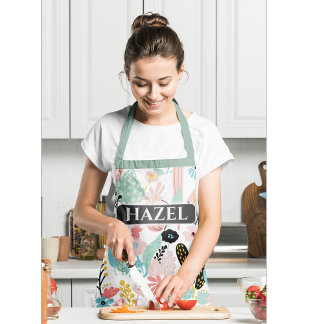 Delantal Apron floral con patrón personalizado
