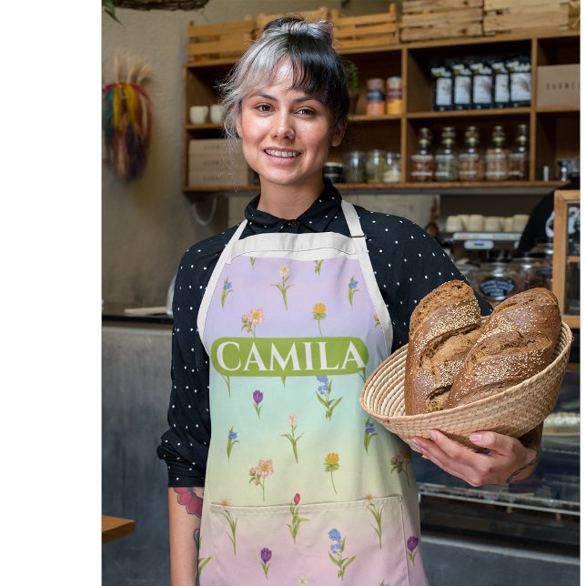 Delantal Apron floral con patrón personalizado (Subido por el creador)