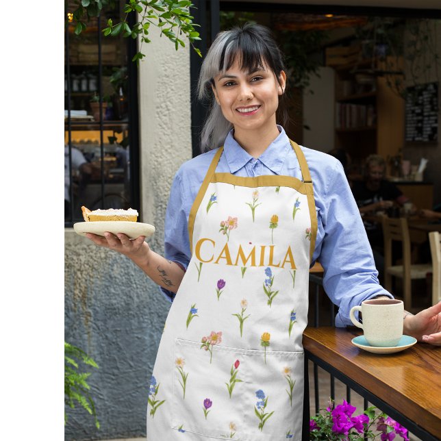 Delantal Apron floral con patrón personalizado (Subido por el creador)