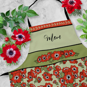 Delantal Apron floral de Anemone Rojo