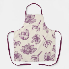 Delantal Apron - Floral de Borgoña
