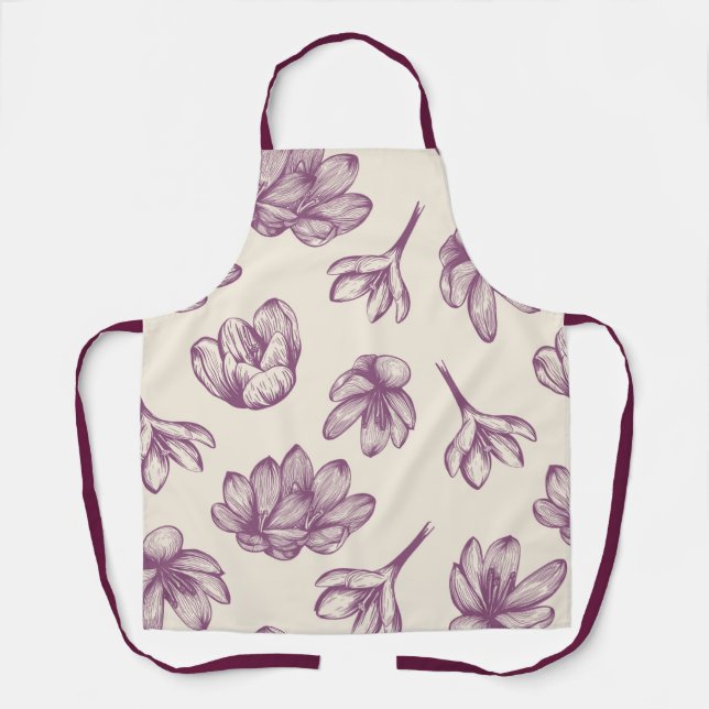 Delantal Apron - Floral de Borgoña (Anverso)