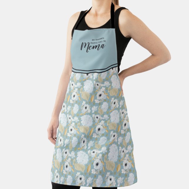 Delantal Apron floral de la abuela personalizada (in situ)