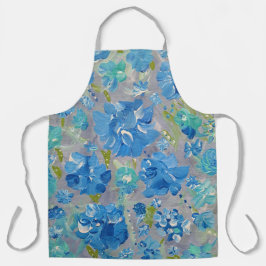 Delantal Apron floral de la celebración azul