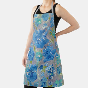 Delantal Apron floral de la celebración azul