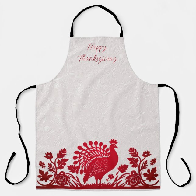 Delantal Apron floral de la Turquía del Acción de Gracias R (Anverso)