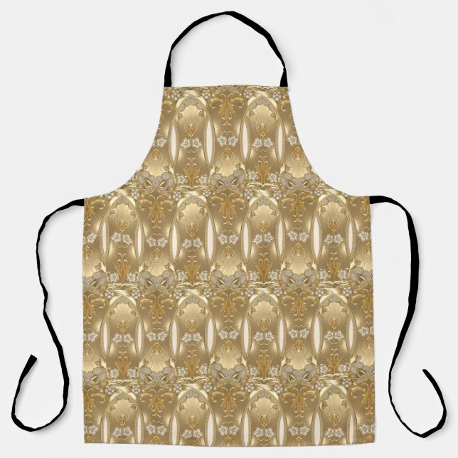 Delantal Apron floral de oro (Anverso)