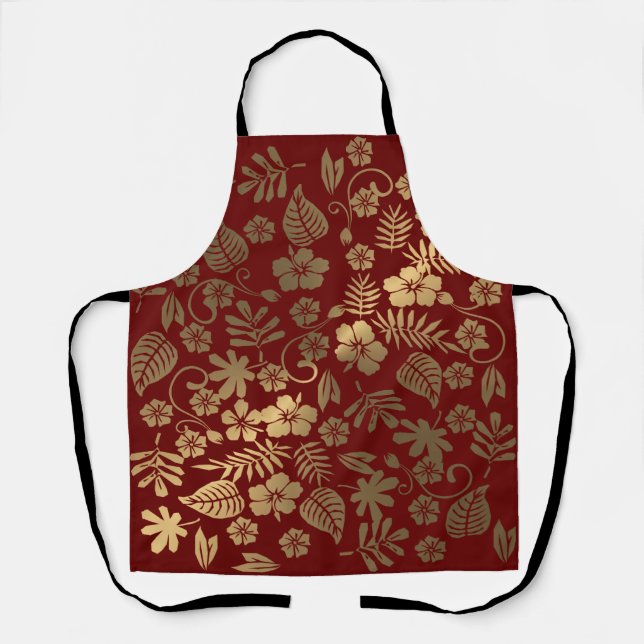 Delantal Apron floral de oro (Anverso)