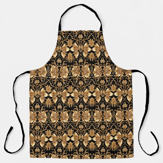 Delantal Apron floral de oro (Anverso)