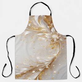 Delantal Apron floral de oro blanco