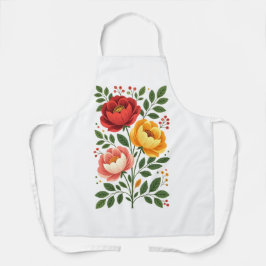 Delantal Apron floral elegante de mano