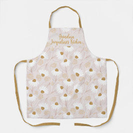 Delantal Apron floral elegante personalizado para la abuela