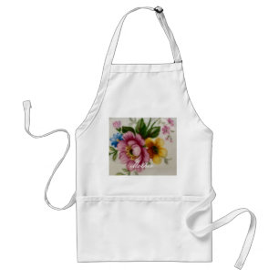 Delantal Apron floral inspirado en la porcelana