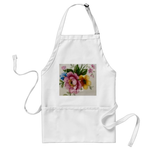 Delantal Apron floral inspirado en la porcelana (Frente)