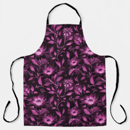 Delantal Apron floral magenta