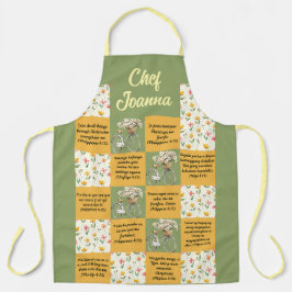 Delantal Apron floral multilingüe personalizado
