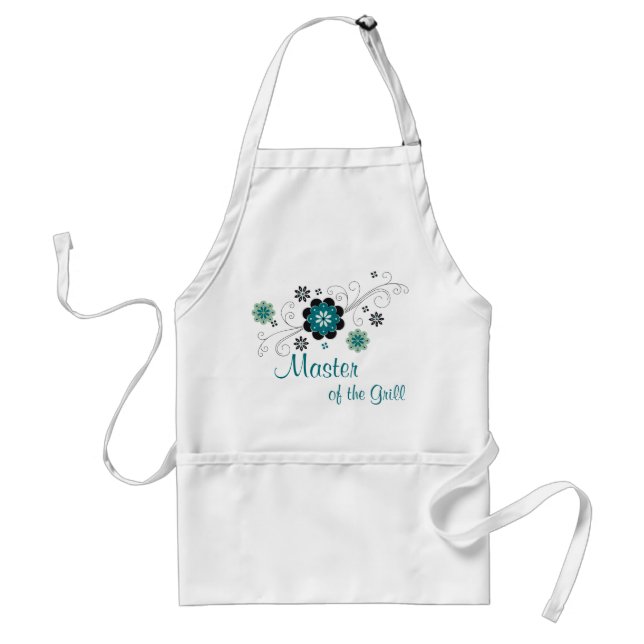 Delantal Apron floral negro (Frente)