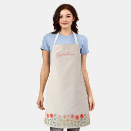 Delantal Apron floral para abuela o mamá