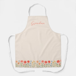 Delantal Apron floral para abuela o mamá