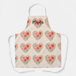 Delantal Apron floral para mamá (Personalizable)