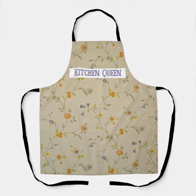 Delantal Apron floral Pastel personalizado (Anverso)