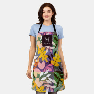 Delantal Apron floral personalizado de monograma personaliz