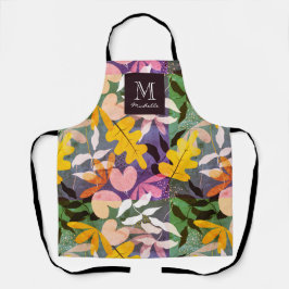 Delantal Apron floral personalizado de monograma personaliz