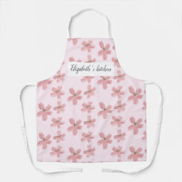 Delantal Aprón floral personalizado - Nombre personalizado