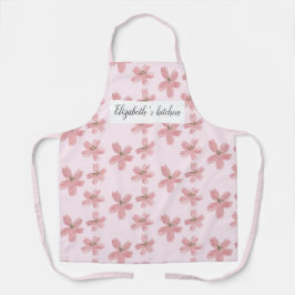 Delantal Aprón floral personalizado - Nombre personalizado